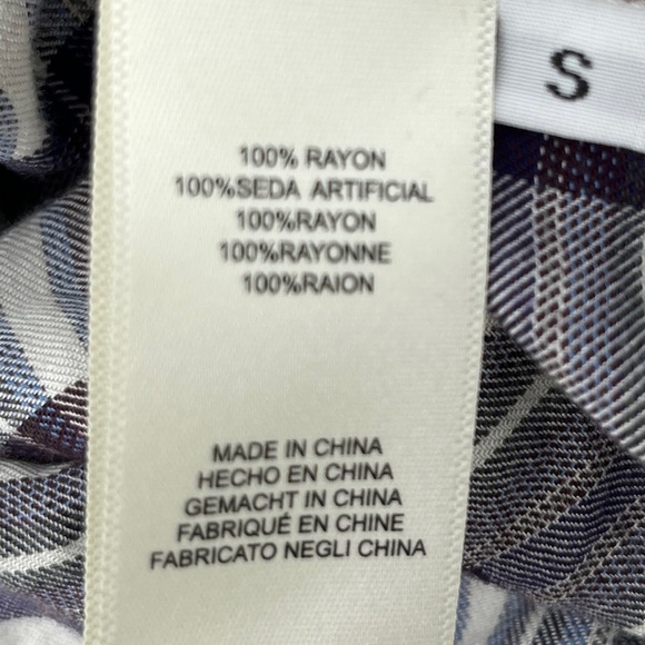 Anthropologie Cloth & Stone  Glacier Plaid Blouse - Size Small - Picture 9 of 10